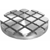 01126-10 - Baseplates, grey cast iron, round, with T-slots