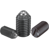 03000 - Spring plungers with slot and ball, steel