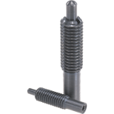 03040 - Spring plungers with hexagon socket and thrust pin, long version