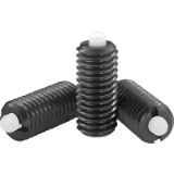 03050 - Spring plungers with hexagon socket and POM thrust pin, steel
