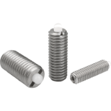 03058 - Spring plungers with hexagon socket and POM thrust pin, stainless steel