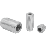 03336 - Lateral spring plungers with threaded sleeve, without thrust pin