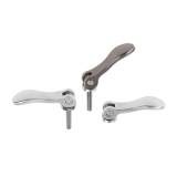 04232 - Cam levers, stainless steel with internal or external thread; thrust washer stainless steel