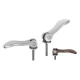 04233 - Cam levers adjustable external thread, stainless steel