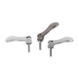 04233 - Cam levers adjustable stainless steel, with external thread; thrust washer stainless steel