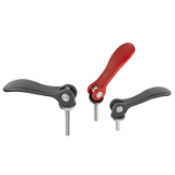 04233 - Cam levers adjustable external thread,  steel or stainless steel