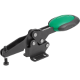 05900 - Toggle clamps horizontal with safety interlock with flat foot and adjustable clamping spindle