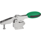 05900 - Toggle clamps horizontal with flat foot and adjustable clamping spindle, stainless steel