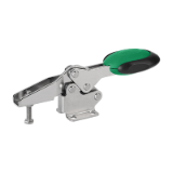 05900 - Toggle clamps horizontal with safety interlock with flat foot and adjustable clamping spindle, stainless steel