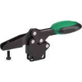 05904 - Toggle clamps horizontal with safety interlock with straight foot and adjustable clamping spindle