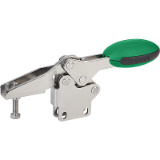 05904 - Toggle clamps horizontal with straight foot and adjustable clamping spindle, stainless steel