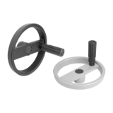 双辐式铝制手轮 带有可旋转的圆柱形手柄 - 06276-11