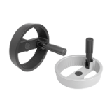 06246-12 - 双辐式铝制手轮 带有可折叠的圆柱形手柄