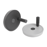 06278-01 - 铝制圆盘手轮 带有可旋转的圆柱形手柄
