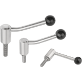 06381 inch - Tension levers with external thread, in stainless steel