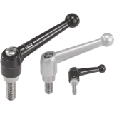 06431 - Clamping levers external thread, metal parts stainless steel