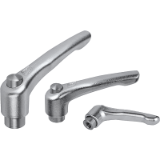 06454 - Clamping levers with protective cap with internal thread, stainless steel