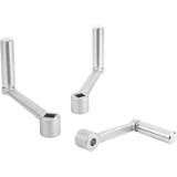06505 - Crank handles with revolving grip, stainless steel