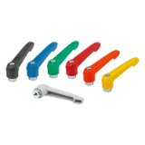 06600-05 - Clamping levers, plastic with internal thread, steel parts trivalent blue passivated