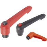 06600 - Clamping levers with push button internal thread