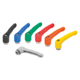 06601-50 - Clamping lever plastic with internal thread, steel parts stainless steel