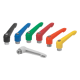06601 - Clamping levers with plastic handle internal thread, metal parts stainless steel