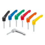06610-05 - Clamping levers, plastic with external thread, steel parts trivalent blue passivated