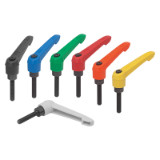 06610 - Clamping levers with plastic handle external thread
