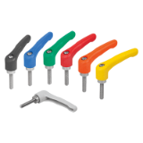 06611-50 - Clamping lever plastic with external thread, steel parts stainless steel