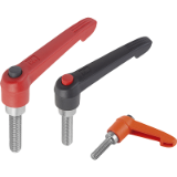 06611 inch - Clamping levers with push button external thread