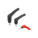 06613-11 - Clamping levers, plastic with safety function with male thread