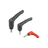 06613-13 - Clamping levers, plastic with male thread and safety function, thread insert stainless steel