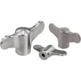 06651 - Wing grips internal thread, stainless steel