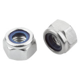 07213 - Hexagon nuts with polyamide thread lock high type, DIN 982 / stainless steel similar to DIN 982
