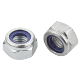 07214 - Hexagon nuts with polyamide thread lock thin type, DIN 985