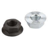 07216 - Hexagon nut with serrated flange