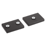 09112-10 - Magneti con filetto interno (magneti piatti) in NdFeB, rettangolari, con rivestimento protettivo in gomma