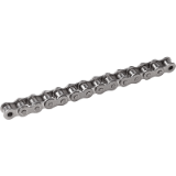 22212 - Cadenas de rodillos simples de acero inoxidable según DIN ISO 606, cubrejuntas