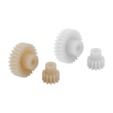 22402 - Ruote dentate frontali in plastica, modulo 0,5 stampate, dentatura diritta, angolo di pressione 20°