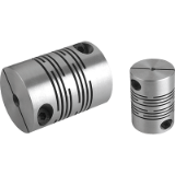 23010 - Beam coupling with radial clamping hub, aluminium