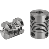 23012-05 - Beam couplings stainless steel with detachable clamp hubs