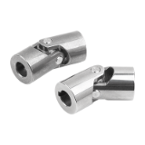 23403-01 - Cardan single joints, stainless steel, with plain bearing, similar to DIN 808