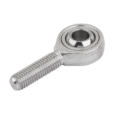 27629-01 - Rod ends with plain bearing, external thread, stainless steel, DIN ISO 12240-1 maintenance-free