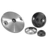 27801 - Kruhové základny ke kloubovým nožkám ze zinkového tlakového odlitku nebo nerezové oceli