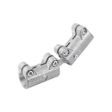 29022 - Tube clamps straight, aluminium with double ball joint