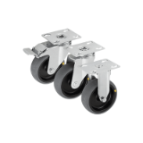 95012 - Swivel and fixed castors steel plate, electrically conductive, heavy-duty version