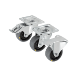 95016 - Swivel and fixed castors steel plate, electrically conductive standard version