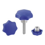 06210 - Star grips, plastic, optically detectable with protruding steel bush