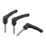 06613-06 - Clamping levers, plastic, metal detectable with male thread